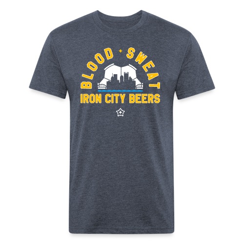Blood, Sweat and Iron City Beers (Soccer) - Men’s Fitted Poly/Cotton T-Shirt