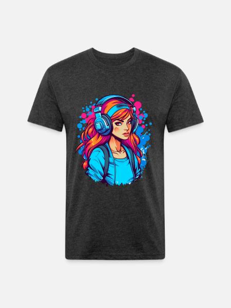 Gamer Girl - Unisex Poly/Cotton T-Shirt - heather black