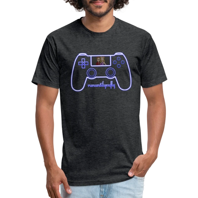 rununtilyoufly blue controller - Fitted Cotton/Poly T-Shirt by Next Level