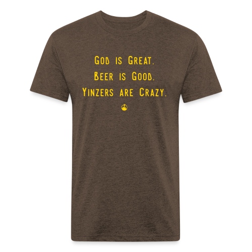 GodBeerYinzers - Men’s Fitted Poly/Cotton T-Shirt