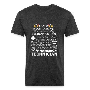 Pharmacy Technician Shirt Pharmacy Technician - Unisex Poly/Cotton T-Shirt - heather black - Front - Jose (178cm)
