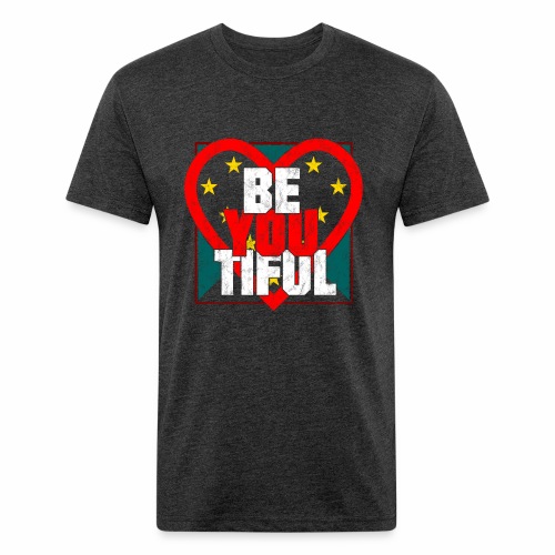 Beautiful BeYouTiful Heart Self Love Gift Ideas - Men’s Fitted Poly/Cotton T-Shirt