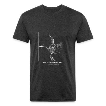 Alice Springs City Streets Map - Unisex Poly/Cotton T-Shirt - heather black - Front - Jose (178cm)