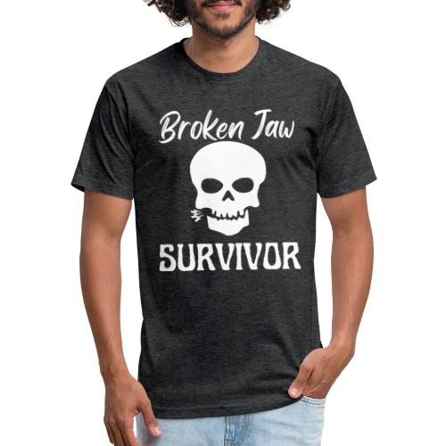 Broken Jaw Survivor Tee Funny Jaw Bone Fracture - Fitted Cotton/Poly T-Shirt by Next Level