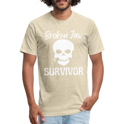 Broken Jaw Survivor Tee Funny Jaw Bone Fracture - Fitted Cotton/Poly T-Shirt by Next Level