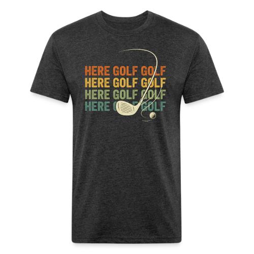 Here Golf Golf Golf Vintage Sunset Style - Unisex Poly/Cotton T-Shirt