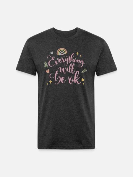 everything will be ok - Unisex Poly/Cotton T-Shirt - heather black