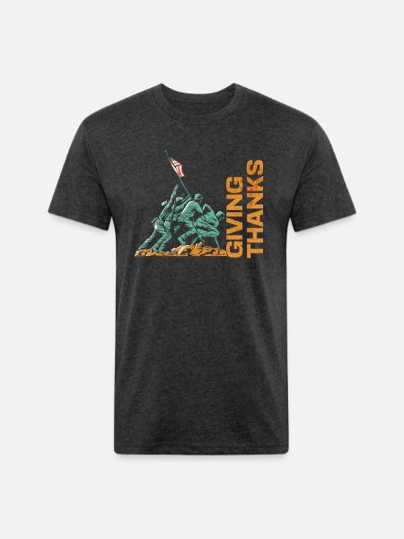 Giving Thanks - Unisex Poly/Cotton T-Shirt - heather black