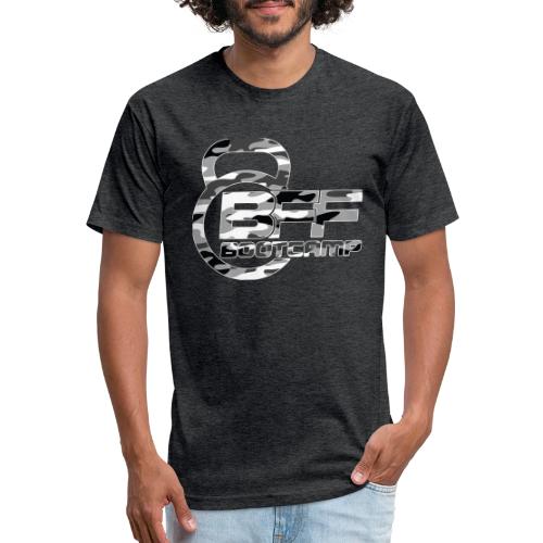 BFF Bootcamp Logo -Camo - Men’s Fitted Poly/Cotton T-Shirt
