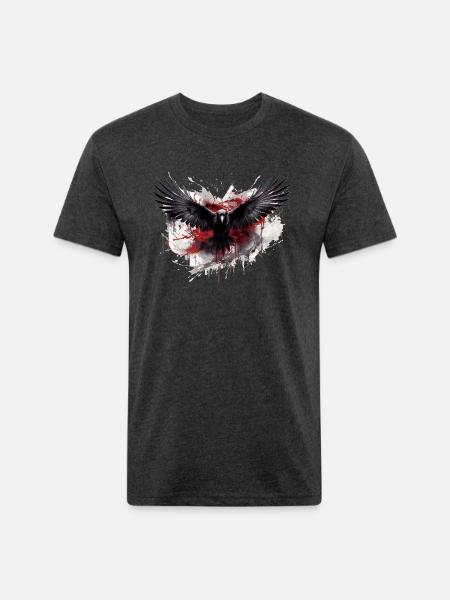 Raven - Unisex Poly/Cotton T-Shirt - heather black