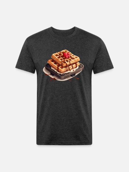 Waffles in the oven - Unisex Poly/Cotton T-Shirt - heather black