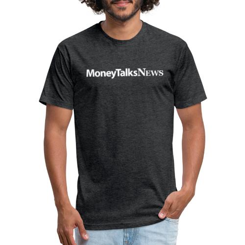 Money Talks News Logo - White - Fitted Cotton/Poly T-Shirt by Next Level