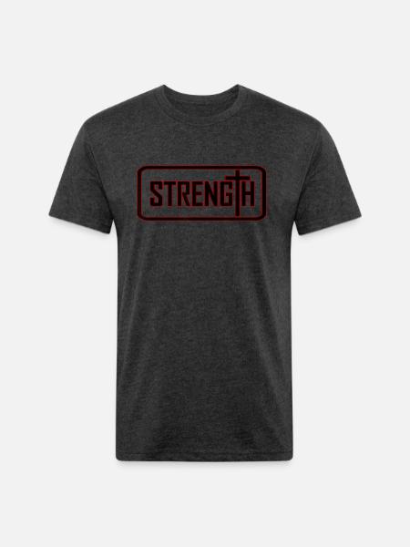 Christian Religious Clothing Strength - Unisex Poly/Cotton T-Shirt - heather black