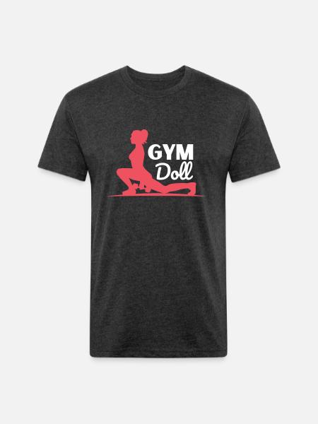 gym doll - Unisex Poly/Cotton T-Shirt - heather black