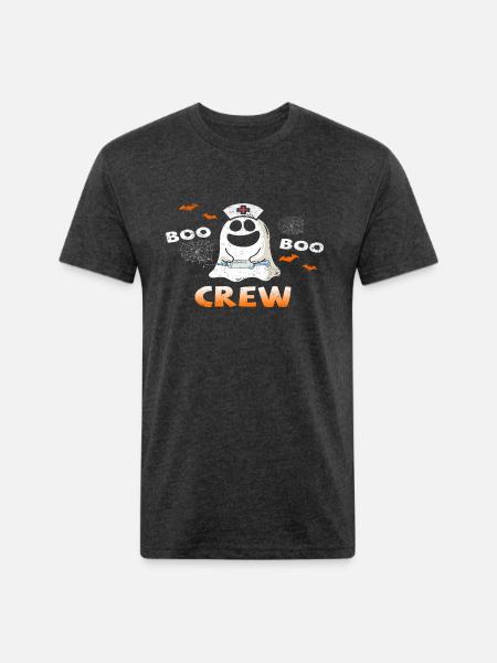 Boo Boo Crew Halloween - Unisex Poly/Cotton T-Shirt - heather black