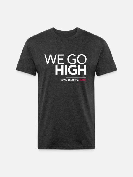 We Go High - Unisex Poly/Cotton T-Shirt - heather black