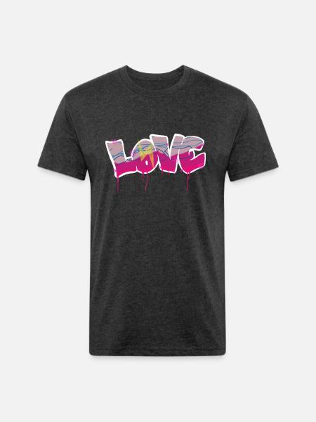 Love basic bubble - Unisex Poly/Cotton T-Shirt - heather black