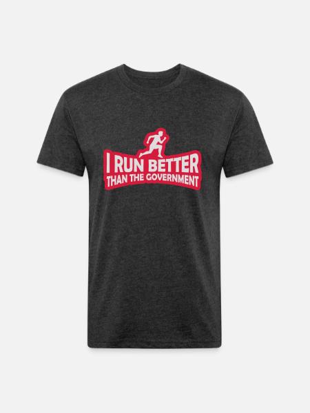 run better than government - Unisex Poly/Cotton T-Shirt - heather black