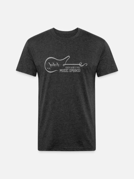 Music Speaks - Unisex Poly/Cotton T-Shirt - heather black