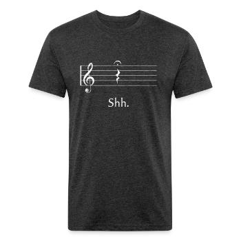 Music Shh Quer Rest And Fermata - Unisex Poly/Cotton T-Shirt - heather black - Front - Jose (178cm)