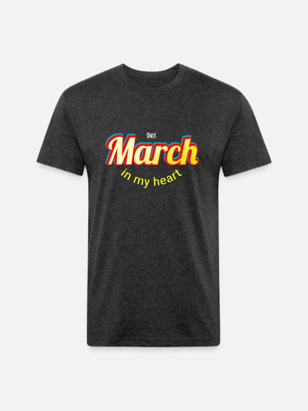 march - Unisex Poly/Cotton T-Shirt - heather black