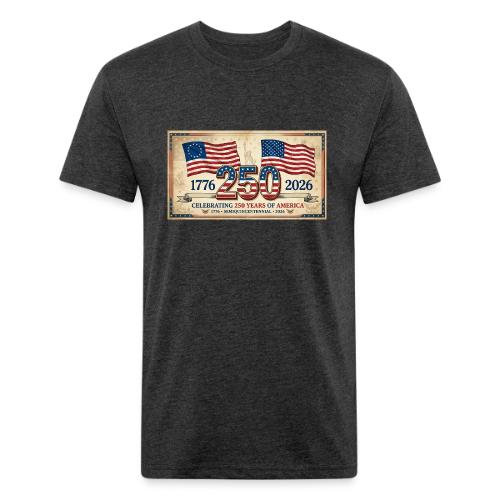 USA 250th Anniversary Flags Emblem - Unisex Poly/Cotton T-Shirt
