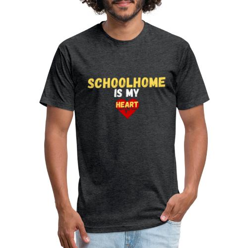 schoolhome Is My Heart | New T-shirt Design - Fitted Cotton/Poly T-Shirt by Next Level