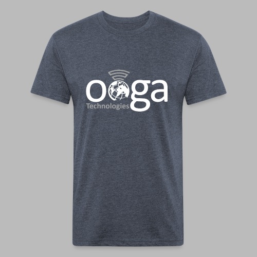 OOGA Logo White - Men’s Fitted Poly/Cotton T-Shirt