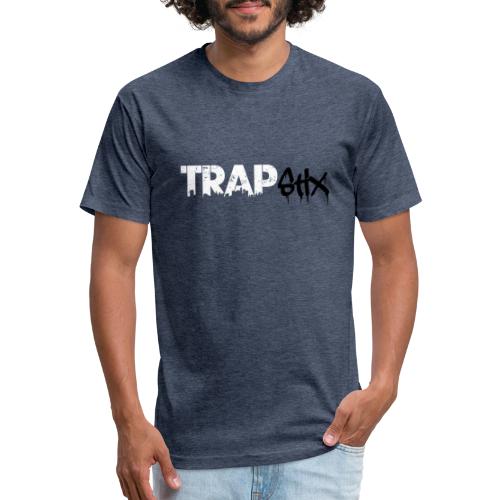 TRAPSTIX LOGO (White x Black) - Men’s Fitted Poly/Cotton T-Shirt