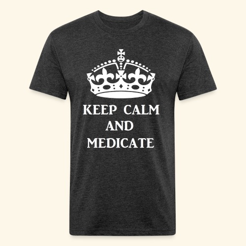 keep calm medicate wht - Men’s Fitted Poly/Cotton T-Shirt