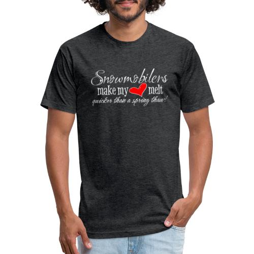 Snowmobilers Make My Heart Melt - Men’s Fitted Poly/Cotton T-Shirt
