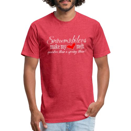 Snowmobilers Make My Heart Melt - Men’s Fitted Poly/Cotton T-Shirt