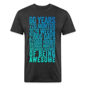 Funny 60th Birthday Old Meter Funny 60 Year Old - Unisex Poly/Cotton T-Shirt - heather black - Front - Jose (178cm)
