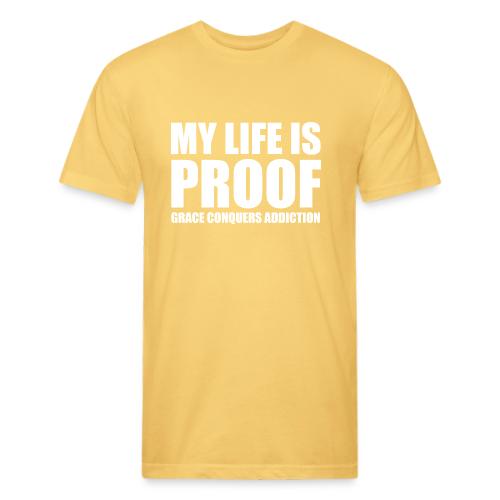 Proof: Grace Conquers Addiction - Unisex Poly/Cotton T-Shirt