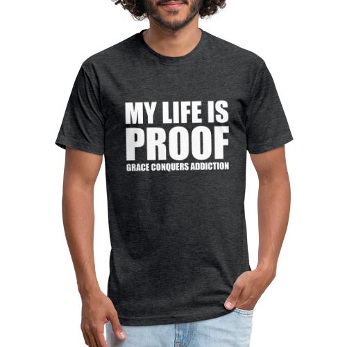 Proof: Grace Conquers Addiction - Unisex Poly/Cotton T-Shirt
