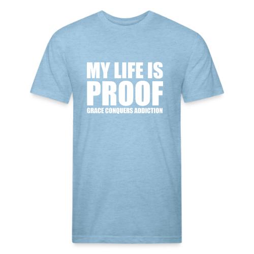 Proof: Grace Conquers Addiction - Unisex Poly/Cotton T-Shirt