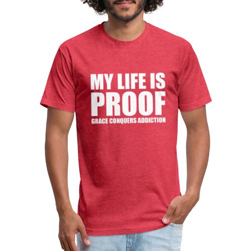 Proof: Grace Conquers Addiction - Unisex Poly/Cotton T-Shirt