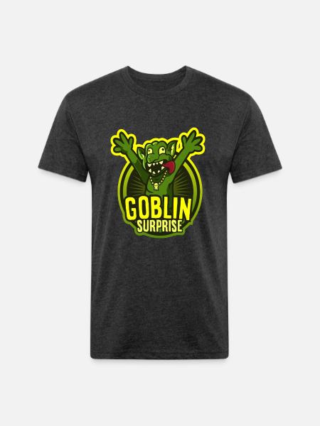 SURPRISED GOBLIN - Unisex Poly/Cotton T-Shirt - heather black