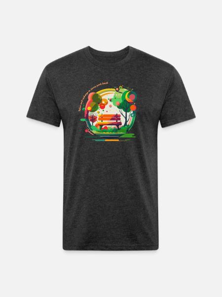 Relax at park bench - Unisex Poly/Cotton T-Shirt - heather black