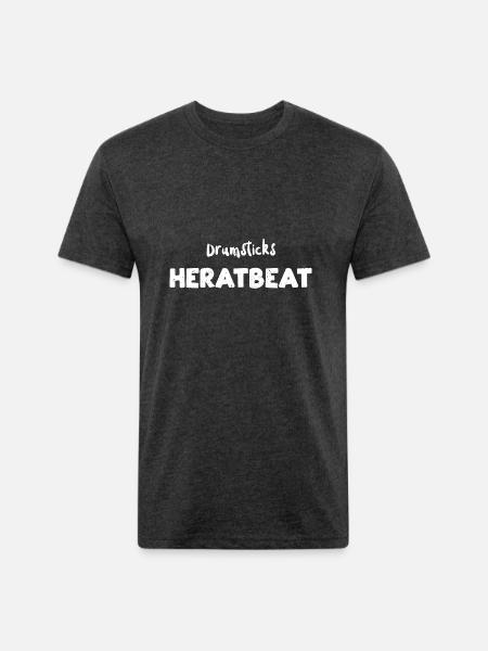 Drumsticks Heratbeat - Music - Unisex Poly/Cotton T-Shirt - heather black