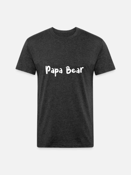 Papa Bear - Papa - Unisex Poly/Cotton T-Shirt - heather black