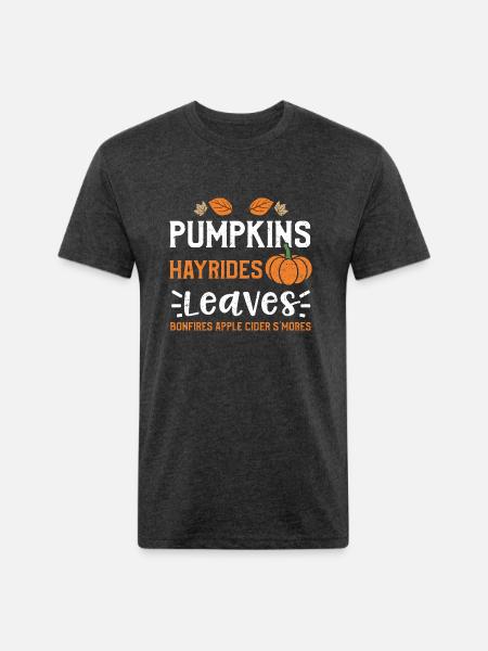 Pumpkins Hayrides Leaves Bonfire... - Unisex Poly/Cotton T-Shirt - heather black