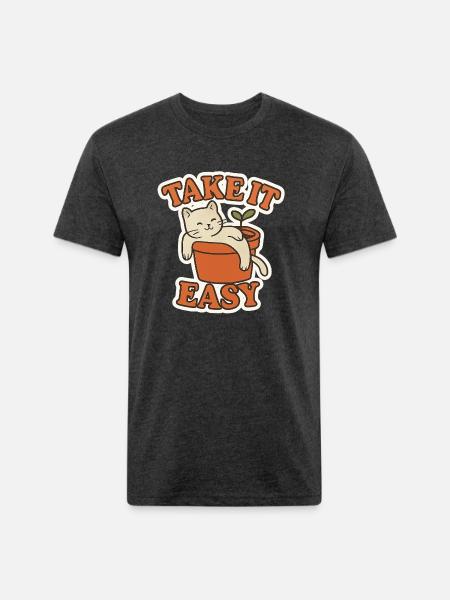 Take It Easy - Unisex Poly/Cotton T-Shirt - heather black