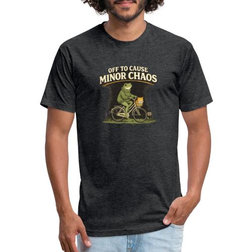 Minor Chaos Vintage Frog and Cat on Bicycle - Unisex Poly/Cotton T-Shirt