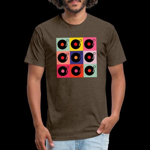 Records in the Fashion of Warhol - Men’s Fitted Poly/Cotton T-Shirt