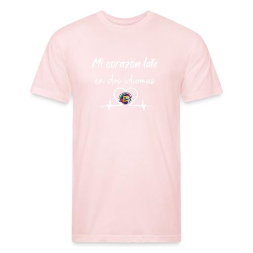 Spanish Immersion Shirts logo White - Men’s Fitted Poly/Cotton T-Shirt