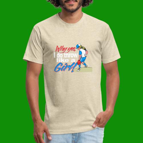 Softball Throw Like a Girl - Men’s Fitted Poly/Cotton T-Shirt