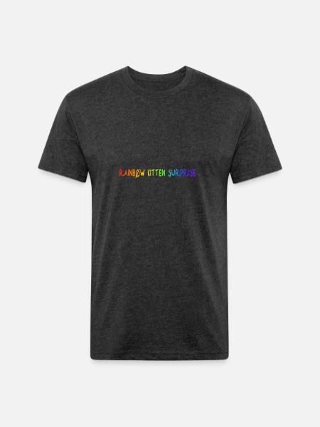 rainbow kitten surprise - Unisex Poly/Cotton T-Shirt - heather black