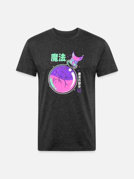 Poison Magicat - Unisex Poly/Cotton T-Shirt - heather black