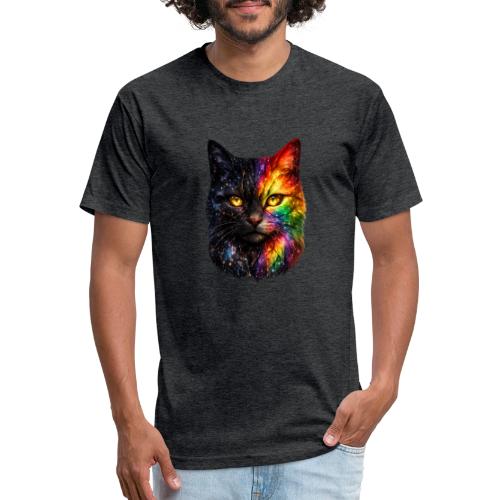 Cosmic Galaxy Rainbow Cat - Unisex Poly/Cotton T-Shirt